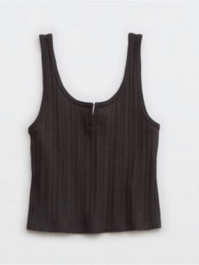 BNWT Aerie Notch Neck Tank Top in Smoked Gray